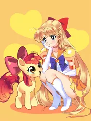 Size: 600x800 | Tagged: apple bloom, artist:juby, crossover, derpibooru import, hilarious in hindsight, human, safe, sailor moon, sailor venus