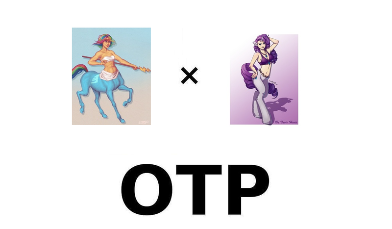 Size: 1008x588 | Tagged: artist:emmyc, artist:tavisharts, centaur, derpibooru import, exploitable meme, female, lesbian, meme, otp, rainbow dash, raridash, rarity, safe, satyr, shipping