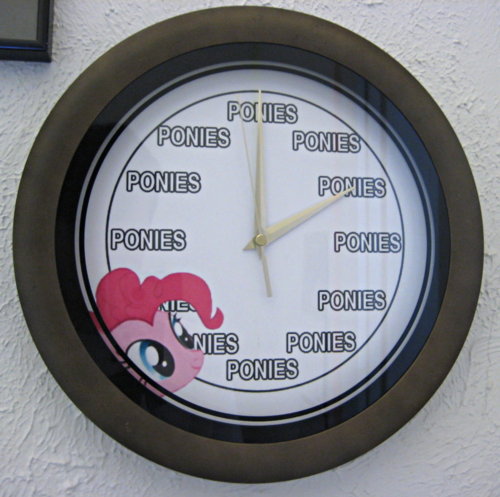 Size: 500x497 | Tagged: clock, defictionalization, derpibooru import, irl, just look at the time, photo, pinkie pie, pinkie time, pony time, safe, solo, time for ponies