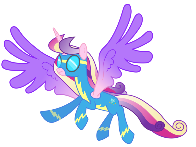 Size: 6000x4500 | Tagged: safe, artist:90sigma, derpibooru import, princess cadance, alicorn, pony, absurd resolution, colored wings, female, flight, goggles, gradient wings, mare, simple background, spread wings, transparent background, vector, wings, wonderbolts, wonderbolts uniform