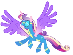 Size: 6000x4500 | Tagged: safe, artist:90sigma, derpibooru import, princess cadance, alicorn, pony, absurd resolution, colored wings, female, flight, goggles, gradient wings, mare, simple background, spread wings, transparent background, vector, wings, wonderbolts, wonderbolts uniform