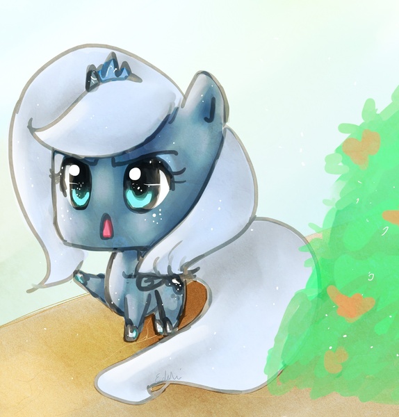 Size: 1756x1836 | Tagged: safe, artist:edahi, derpibooru import, princess luna, pony, chibi, solo, woona