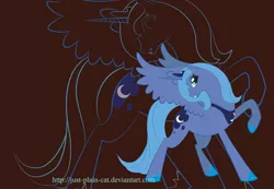 Size: 1168x806 | Tagged: artist:just-plain-cat, derpibooru import, princess luna, raised hoof, s1 luna, safe, smiling, solo