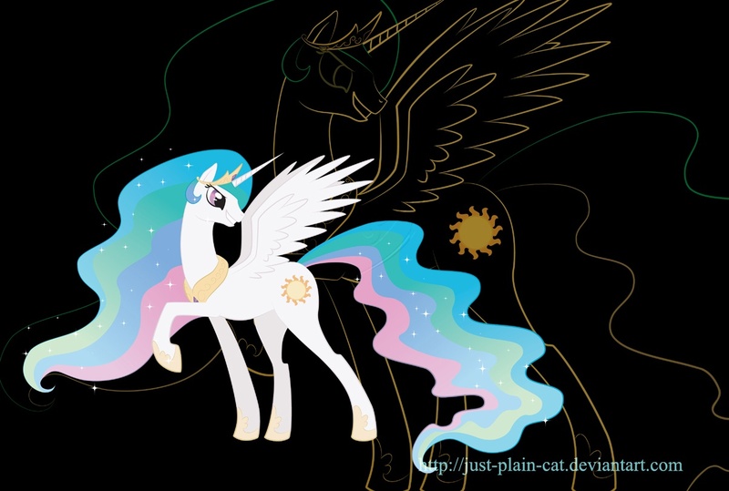 Size: 1205x812 | Tagged: safe, artist:just-plain-cat, derpibooru import, princess celestia, grin, smiling, solo