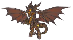 Size: 980x550 | Tagged: artist needed, deathwing, derpibooru import, dracony, horns, hybrid, open mouth, ponified, rearing, safe, simple background, solo, source needed, spread wings, transparent background, warcraft, wings, world of warcraft
