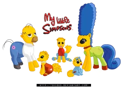 Size: 800x565 | Tagged: artist:shidus, bart simpson, derpibooru import, homer simpson, lisa simpson, maggie simpson, marge simpson, ponified, safe, the simpsons