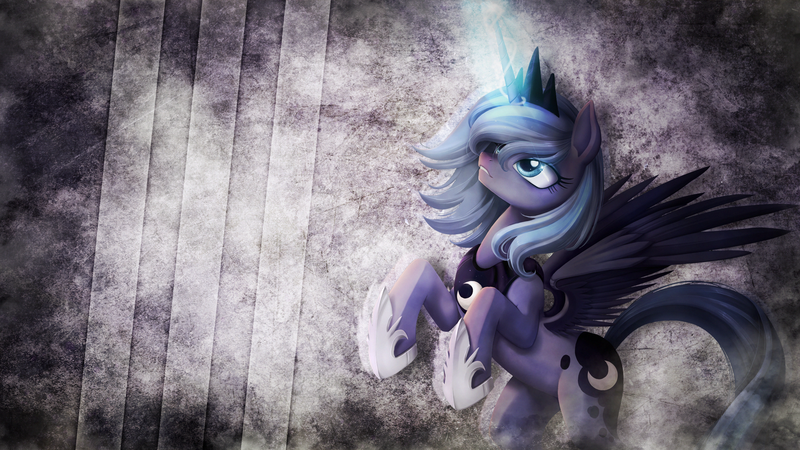 Size: 1920x1080 | Tagged: artist:mackaged, dead source, derpibooru import, princess luna, rearing, s1 luna, safe, solo, wallpaper