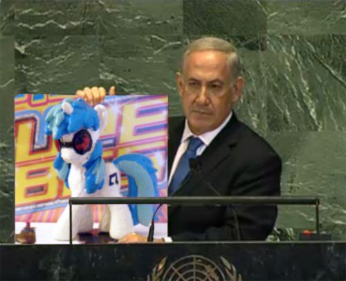 Size: 500x405 | Tagged: benjamin netanyahu, derpibooru import, israel, photo, politics, safe, vinyl scratch