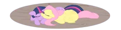 Size: 1600x396 | Tagged: artist:iraecoal, cuddling, derpibooru import, female, fluttershy, lesbian, safe, shipping, sleeping, twilight sparkle, twishy