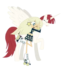 Size: 6237x7902 | Tagged: safe, artist:randompinkpie, derpibooru import, oc, oc:fausticorn, ponified, alicorn, human, pony, absurd resolution, crossover, female, lauren faust, mare, milky way (milky way and the galaxy girls), milky way and the galaxy girls