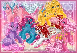 Size: 870x598 | Tagged: artist:anniemsson, baby dancing butterflies, baby love melody, baby milky way, baby sugarberry, baby sweet tooth, baby up up and away, derpibooru import, g1, safe, twice as fancy ponies