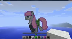 Size: 1920x1052 | Tagged: safe, derpibooru import, oc, oc:velvet, unofficial characters only, earth pony, pony, female, game screencap, mare, minecraft, minecraft pixel art, pixel art