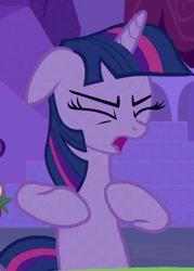 Size: 400x559 | Tagged: a canterlot wedding, animated, cropped, derpibooru import, edit, edited screencap, flailing, floppy ears, loop, offscreen character, safe, screencap, solo focus, twilight sparkle