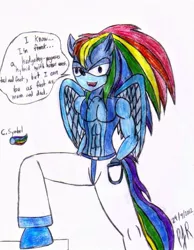 Size: 609x783 | Tagged: safe, artist:teamavalanchemember2, derpibooru import, oc, oc:icarus, anthro, hybrid, abomination, background pony strikes again, crossover, crossover shipping, image, jpeg, kill it, offspring, parent:rainbow dash, parent:sonic the hedgehog, parents:sonicdash, sonic the hedgehog, sonic the hedgehog (series)
