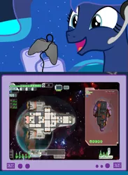 Size: 563x769 | Tagged: safe, derpibooru import, princess luna, pony, gamer luna, exploitable meme, ftl, game, gamer meme, meme, obligatory pony, pc game, tv meme