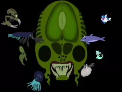 Size: 1024x768 | Tagged: alien, artist:php21, changeling, crossover, derpibooru import, dolphin, ecco, ecco the dolphin, jellyfish, lobster, lyra heartstrings, marine, monster pony, octavia melody, octaviapus, octopony, octopus, original species, safe, seaponified, sea pony, seapony lyra, sega, shark, sharkified, species swap, video game, vinyl scratch, vinyl shark, vortex