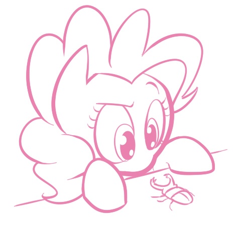 Size: 474x477 | Tagged: artist:shoutingisfun, beetle, confused, cute, derpibooru import, leaning, monochrome, pinkie pie, ponk, raised eyebrow, safe, solo, stag beetle