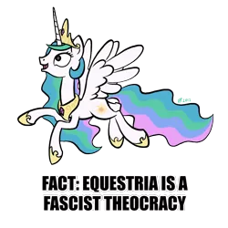 Size: 1024x1024 | Tagged: artist:derkrazykraut, derpibooru import, flying, government, happy, princess celestia, safe, smiling, solo, trivia