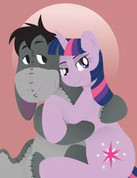 Size: 2550x3300 | Tagged: adjustment burro, artist:inspectornills, crossover, crossover shipping, derpibooru import, eeyore, female, high res, hug, mad magazine, mad (tv series), male, safe, shipping, straight, twilight sparkle, twiyore, winnie the pooh