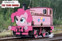 Size: 716x477 | Tagged: artist:kuren247, crossover, derpibooru import, locomotive, pinkie pie, safe, thomas the tank engine, train, trainified, train ponies