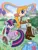 Size: 900x1190 | Tagged: safe, artist:lumdrop, derpibooru import, megan williams, twilight sparkle, human, pony, unicorn, g1, bag, boots, bow, canteen, clothes, dress, duo, female, g1 to g4, generation leap, hair bow, image, jacket, looking at each other, lying down, magic, mare, outdoors, png, ponyville, quill, rainbow, saddle bag, scroll, shoes, sitting, telekinesis, unicorn twilight, writing