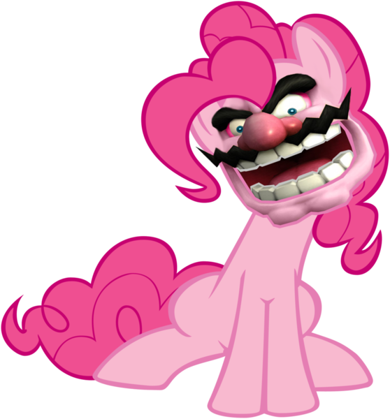 Size: 1024x1102 | Tagged: artist:mast3rlinkx, derpibooru import, pinkie pie, safe, super mario bros., this isn't even my final form, wario, wat