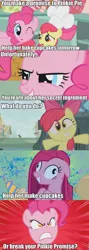 Size: 589x1662 | Tagged: apple bloom, comic, derpibooru import, pinkamena diane pie, pinkie pie, pinkie promise, rage, safe