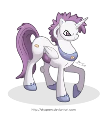 Size: 600x705 | Tagged: safe, artist:almairis, derpibooru import, alicorn, mewtwo, pony, pokémon