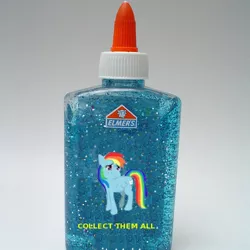 Size: 500x500 | Tagged: source needed, safe, derpibooru import, rainbow dash, pegasus, pony, blue, glue, glue bottle, implied death, solo