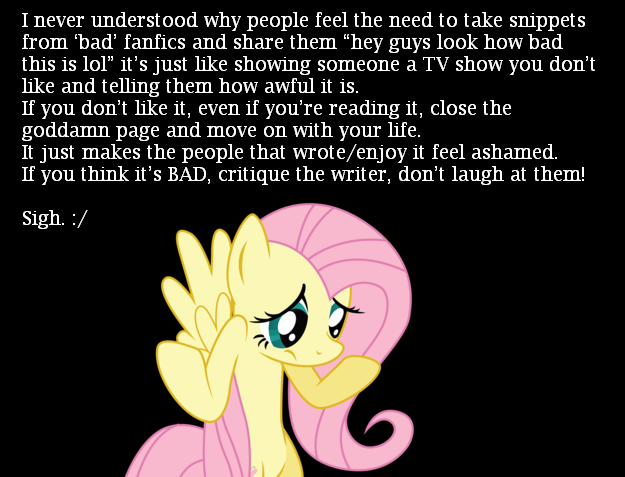 Size: 625x477 | Tagged: derpibooru import, fanfic, fluttershy, meta, rant, safe, shrug, solo, text
