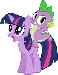 Size: 5560x7160 | Tagged: absurd resolution, artist:almostfictional, derpibooru import, happy, riding, safe, simple background, spike, transparent background, twilight sparkle, vector, waving