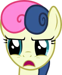 Size: 4117x5000 | Tagged: safe, artist:uxyd, derpibooru import, bon bon, sweetie drops, earth pony, pony, absurd resolution, bon bon is not amused, bust, female, mare, open mouth, portrait, reaction image, simple background, solo, transparent background, vector