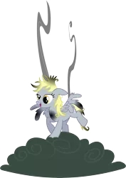 Size: 5665x8000 | Tagged: safe, artist:uxyd, derpibooru import, derpy hooves, pegasus, pony, absurd resolution, cloud, female, mare, smoke, solo