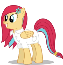 Size: 1024x1054 | Tagged: safe, artist:mrfoxington, derpibooru import, oc, oc:ion, unofficial characters only, pegasus, pony, clothes, cute, grin, lab coat, simple background, smiling, solo, squee, transparent background, uniform, vector