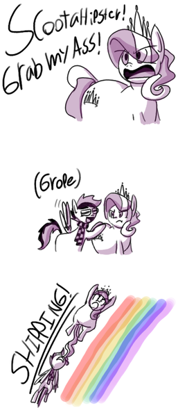 Size: 822x1922 | Tagged: artist:secretgoombaman12345, ask, ask chubby diamond, derpibooru import, diamond tiara, fat, female, glasses, grab my meme, hipsterloo, lesbian, safe, scootahipster, scootaloo, scootiara, shipping, tumblr, wingboner