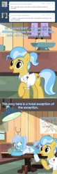 Size: 600x1838 | Tagged: artist:adiwan, ask, ask the vet pony, comic, derpibooru import, doctor fauna, doggie treats, duo, duo female, female, injured, safe, screw loose, treats, tumblr, vet