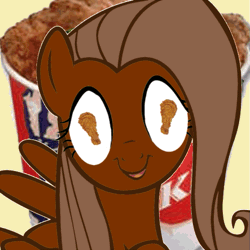 Size: 667x667 | Tagged: animated, chicken meat, derpibooru import, fluttershy, food, fried chicken, kfc, meat, niggershy, not salmon, racism, safe, silly, stereotype, wat, watermelon, weird