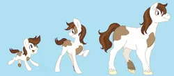 Size: 1342x590 | Tagged: adult, age progression, artist:cartoonlion, colt, comparison, dead source, derpibooru import, looking back, male, nudity, older, open mouth, pipsqueak, raised hoof, sheath, smiling, solo, solo male, standing, suggestive, unshorn fetlocks