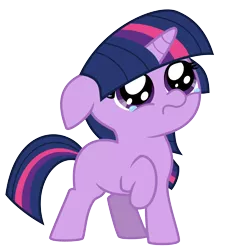 Size: 6000x6000 | Tagged: safe, artist:mamandil, artist:valcron, derpibooru import, twilight sparkle, pony, unicorn, absurd resolution, crying, cute, filly, filly twilight sparkle, floppy ears, frown, raised hoof, sad, simple background, solo, teary eyes, transparent background, unicorn twilight, vector