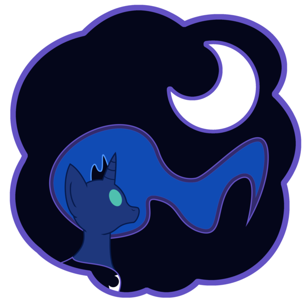 Size: 2500x2500 | Tagged: safe, artist:thedeseasedcow, derpibooru import, princess luna, pony, g4, high res, moon, night, simple background, solo, transparent background