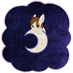 Size: 2500x2500 | Tagged: safe, artist:thedeseasedcow, derpibooru import, pipsqueak, pony, colt, foal, g4, high res, moon, night, simple background, solo, transparent background