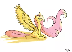 Size: 800x582 | Tagged: artist:jalm, derpibooru import, fluttershy, large wings, safe, wings