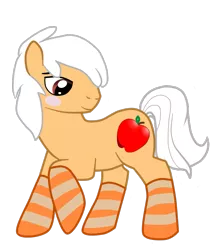 Size: 839x952 | Tagged: safe, artist:popuicat, derpibooru import, oc, unofficial characters only, earth pony, pony, clothes, socks, solo, striped socks