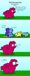 Size: 648x1660 | Tagged: artist:peanutbutter, comic, crying, derp, derpibooru import, fluffy pony, fluffy pony foals, implied pissing, implied pooping, poop, safe, scared, this will end in tears, urine, wide eyes