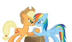 Size: 10000x5923 | Tagged: absurd resolution, applejack, artist:alexpony, derpibooru import, .psd available, rainbow dash, safe, simple background, the ticket master, transparent background, vector