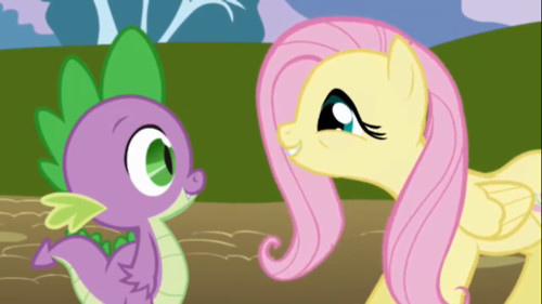 Size: 500x281 | Tagged: derpibooru import, fluttershy, safe, screencap, spike