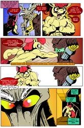 Size: 700x1059 | Tagged: apple bloom, apple brawn, apple doom, artist:catfood-mcfly, comic, derpibooru import, discord, doom, doom comic, grimdark, muscles, rip and tear