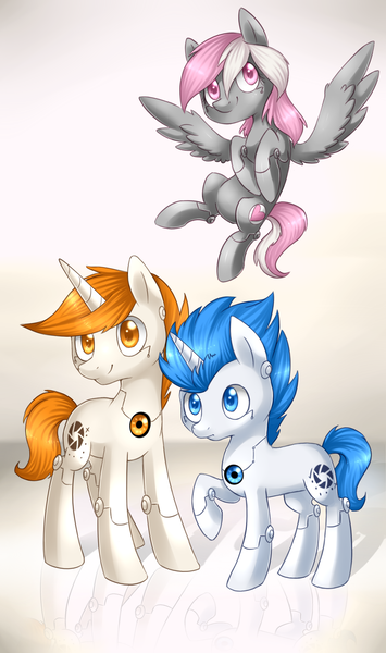 Size: 1000x1691 | Tagged: artist:lightning-stars, atlas, atlas (portal), companion cube, crossover, derpibooru import, p-body, ponified, portal, portal (valve), safe