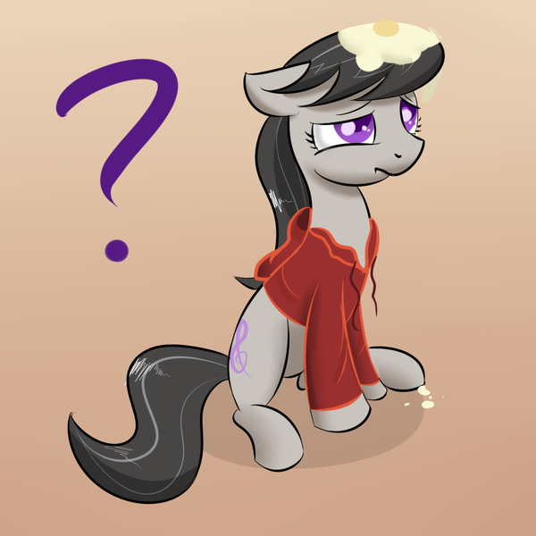 Size: 1024x1024 | Tagged: artist:sirpayne, clothes, derpibooru import, egg (food), food, hoodie, octavia melody, safe, wat