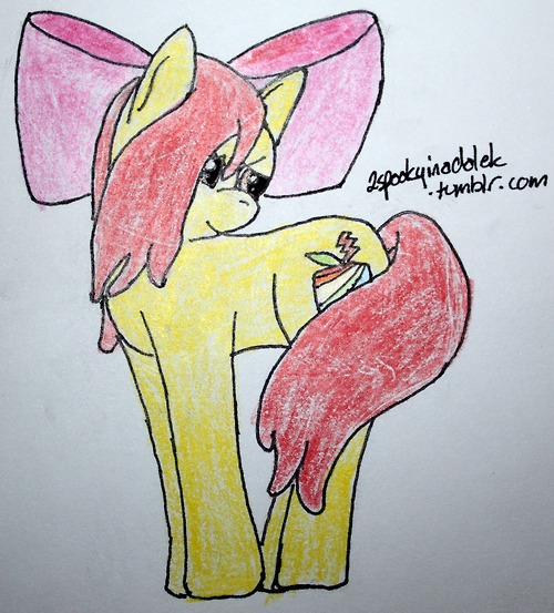 Size: 500x553 | Tagged: 30 minute art challenge, apple bloom, artist:2spookyinadalek, derpibooru import, older, safe